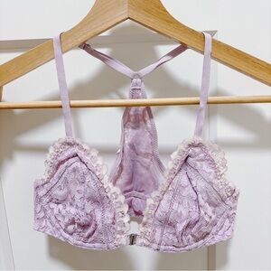 Victoria’s Secret lavender front closure Lace underwire bra
